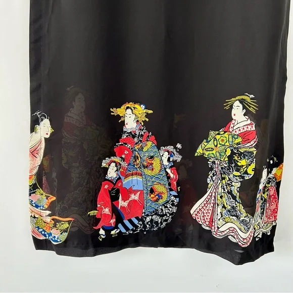 NWT Vintage 1990s-Y2K Danny & Nicole S/S Sheer Longline Blouse w/ Japanese Art - Picture 12 of 12